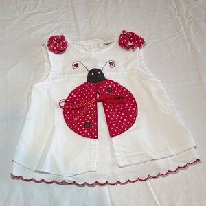 Source Unknown White & Red Polka Dot Ladybug Tank Top
